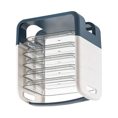 Four Layers Dish Preparation Plate Drawer Design Plastic Vegetable Preparation Rack Kitchen Storage Rack Blue V1294-YM3118220256713-0421