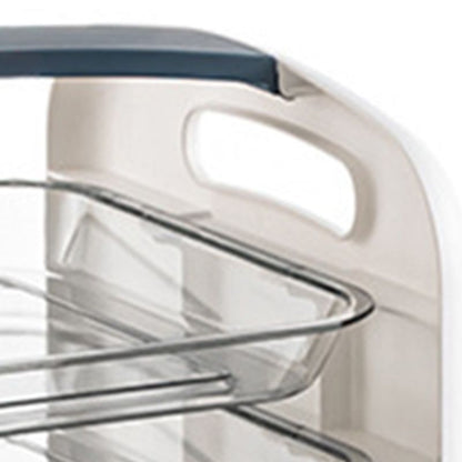 Four Layers Dish Preparation Plate Drawer Design Plastic Vegetable Preparation Rack Kitchen Storage Rack Blue V1294-YM3118220256713-0421