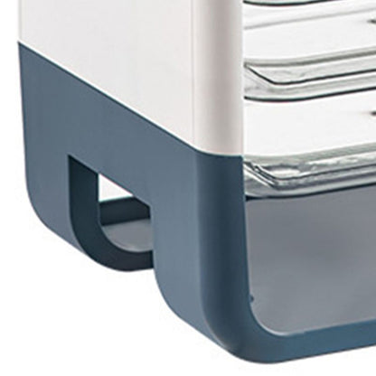 Four Layers Dish Preparation Plate Drawer Design Plastic Vegetable Preparation Rack Kitchen Storage Rack Blue V1294-YM3118220256713-0421