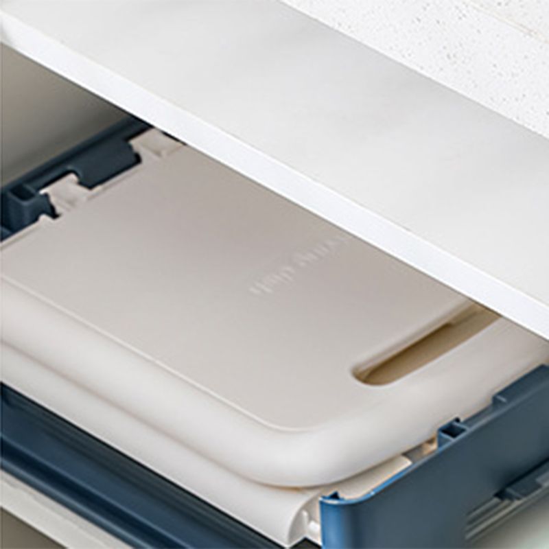 Four Layers Dish Preparation Plate Drawer Design Plastic Vegetable Preparation Rack Kitchen Storage Rack Blue V1294-YM3118220256713-0421