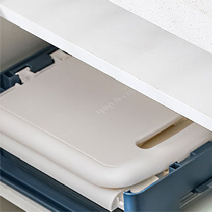 Four Layers Dish Preparation Plate Drawer Design Plastic Vegetable Preparation Rack Kitchen Storage Rack Blue V1294-YM3118220256713-0421