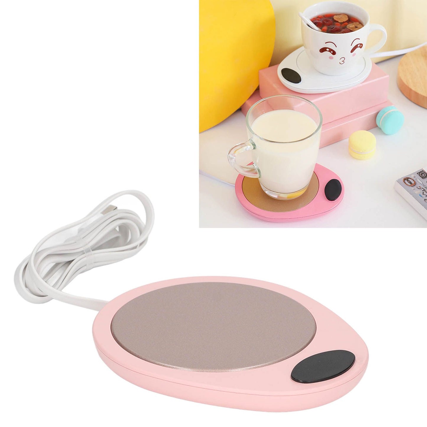 USB Mug Warmer Constant Temp Waterproof Adjustable Electric Beverage Heating Plate for Ceramic Coffee Cups V1294-YM3118220256911-0421