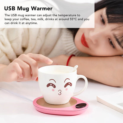 USB Mug Warmer Constant Temp Waterproof Adjustable Electric Beverage Heating Plate for Ceramic Coffee Cups V1294-YM3118220256911-0421