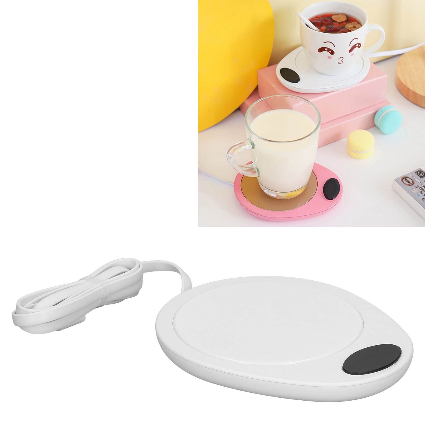USB Mug Warmer Constant Temp Waterproof Adjustable Electric Beverage Heating Plate for Ceramic Coffee Cups V1294-YM3118220256912-0421