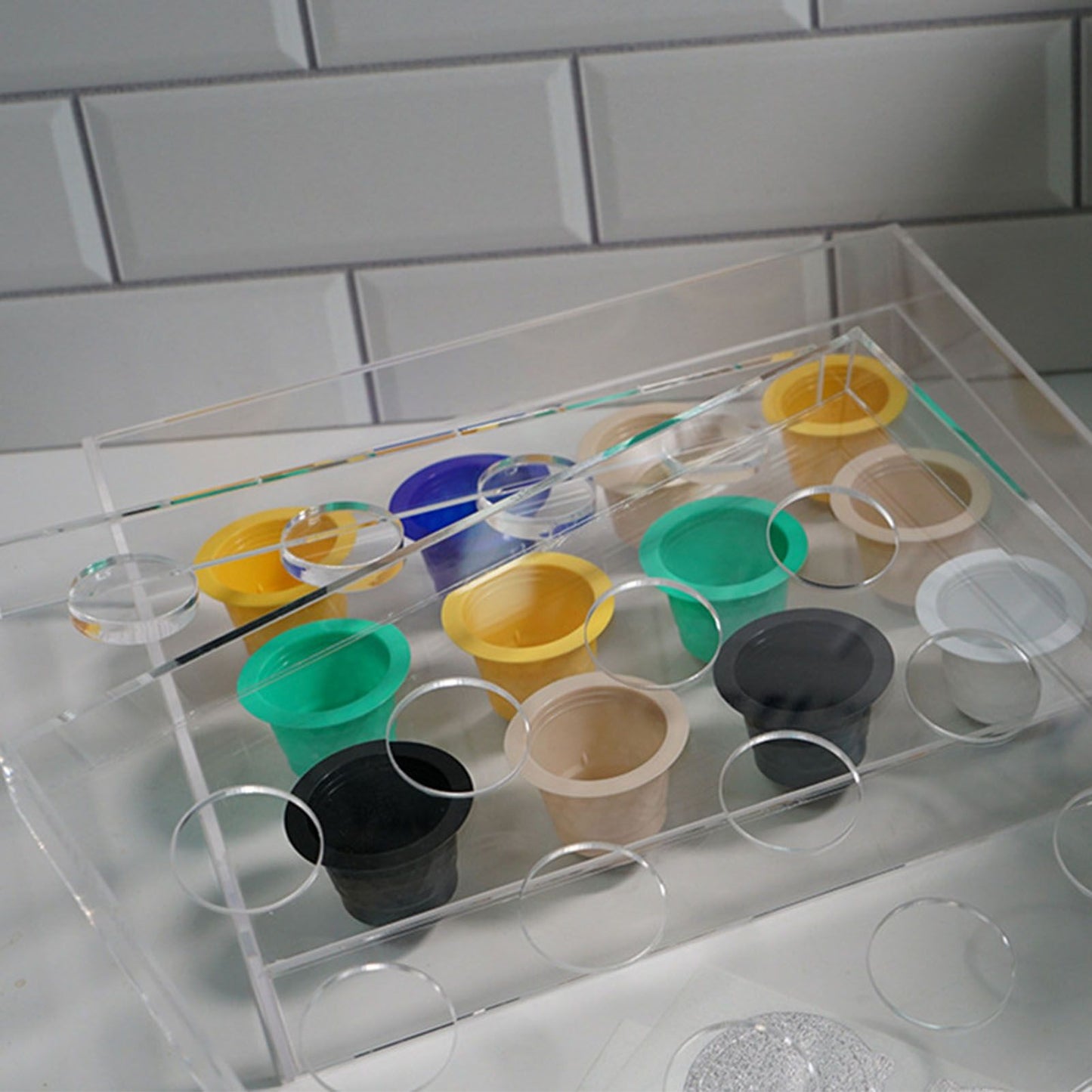 12 Holes Manual Coffee Capsules Filling Board Reusable Coffee Capsule Holder Rack with Coffee Tamper V1294-YM3118220258211-0421