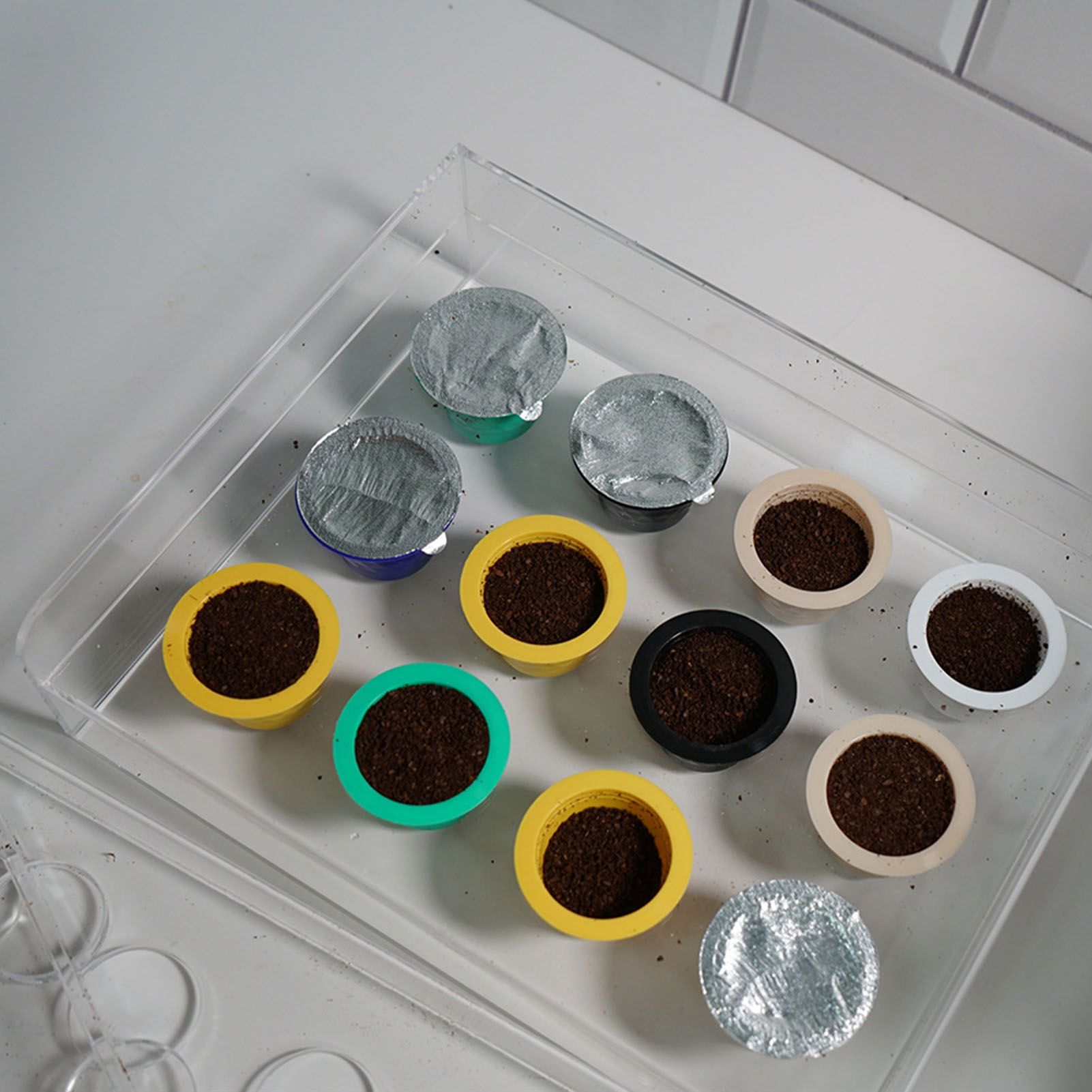 12 Holes Manual Coffee Capsules Filling Board Reusable Coffee Capsule Holder Rack with Coffee Tamper V1294-YM3118220258211-0421
