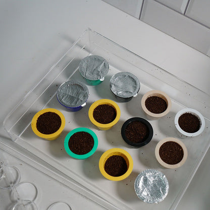 12 Holes Manual Coffee Capsules Filling Board Reusable Coffee Capsule Holder Rack with Coffee Tamper V1294-YM3118220258211-0421
