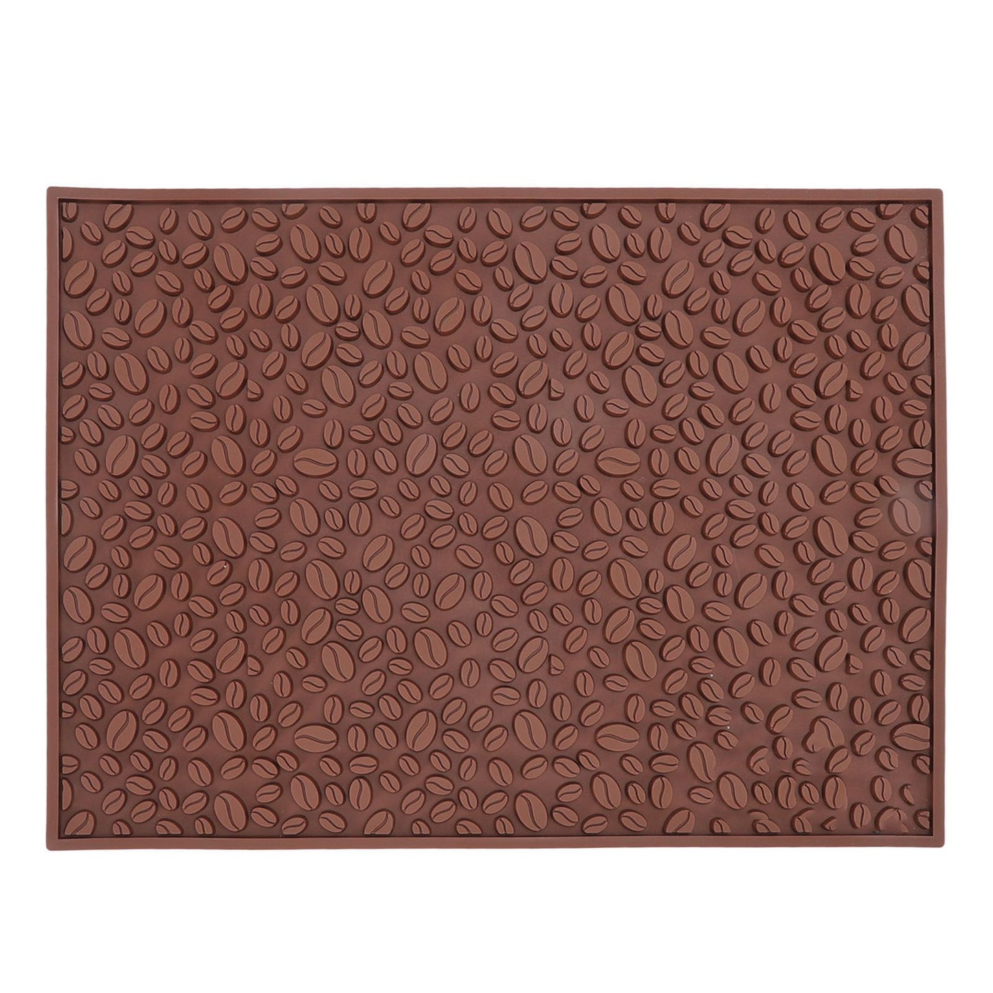 Non Slip Cup Mat Coffee Bean Design Desktop Bar Counter PVC Pad for Water Draining Filtering Brown V1294-YM3118220262911-0421