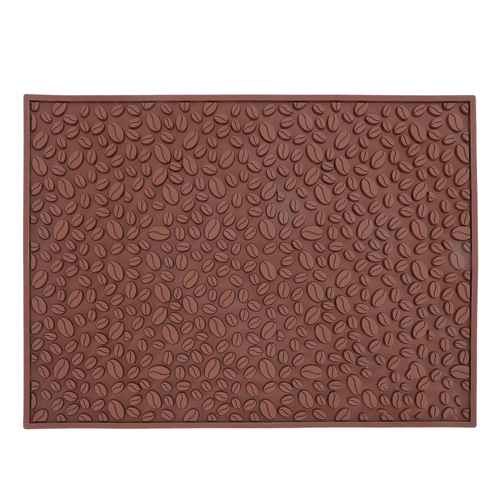 Non Slip Cup Mat Coffee Bean Design Desktop Bar Counter PVC Pad for Water Draining Filtering Brown V1294-YM3118220262911-0421
