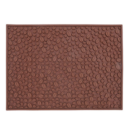 Non Slip Cup Mat Coffee Bean Design Desktop Bar Counter PVC Pad for Water Draining Filtering Brown V1294-YM3118220262911-0421