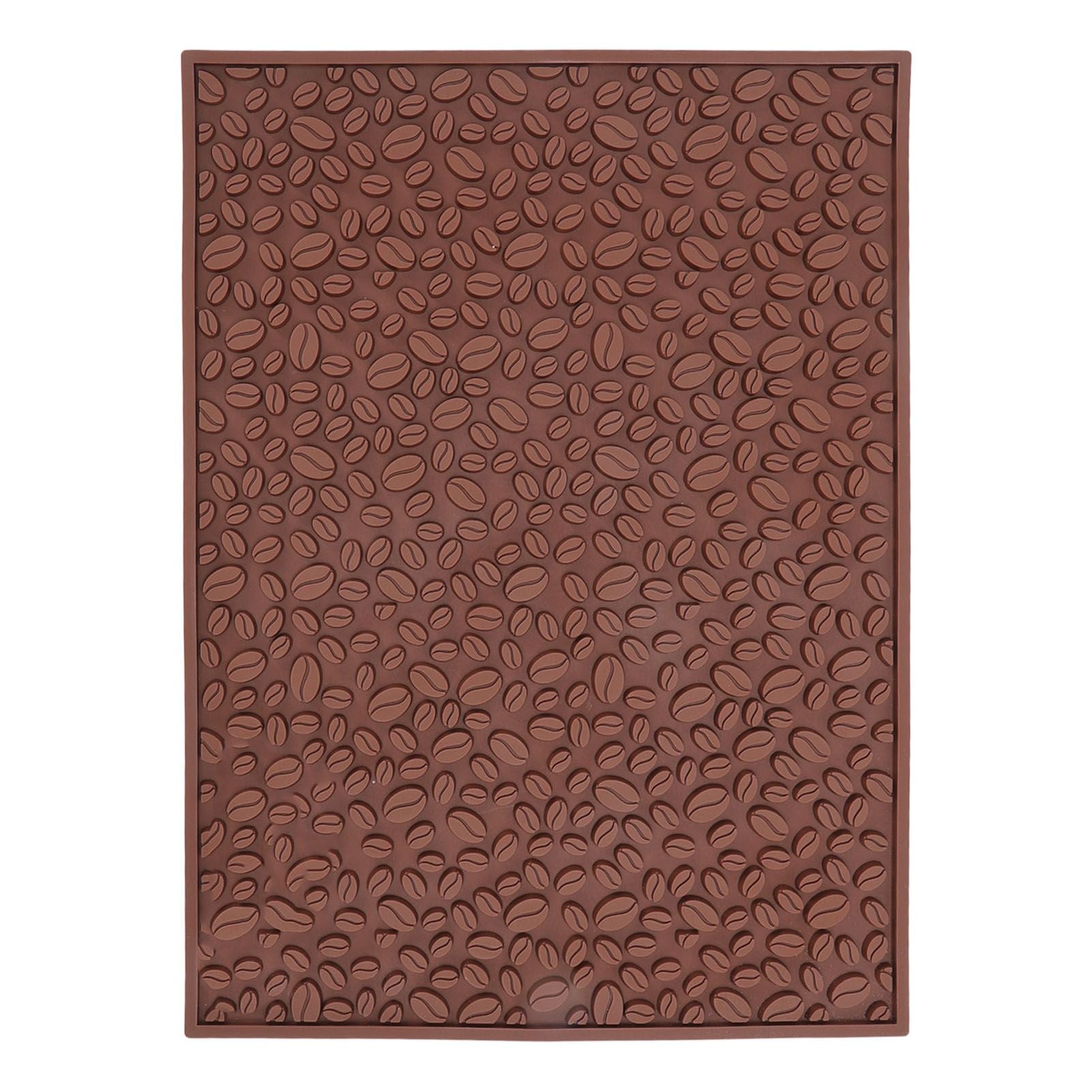 Non Slip Cup Mat Coffee Bean Design Desktop Bar Counter PVC Pad for Water Draining Filtering Brown V1294-YM3118220262911-0421