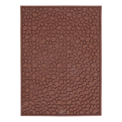 Non Slip Cup Mat Coffee Bean Design Desktop Bar Counter PVC Pad for Water Draining Filtering Brown V1294-YM3118220262911-0421