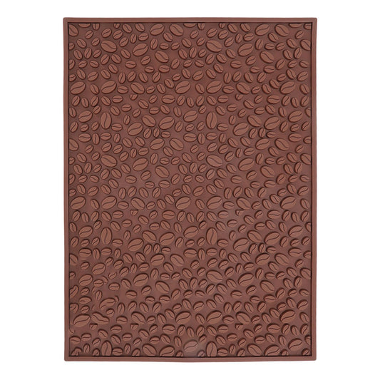Non Slip Cup Mat Coffee Bean Design Desktop Bar Counter PVC Pad for Water Draining Filtering Brown V1294-YM3118220262911-0421