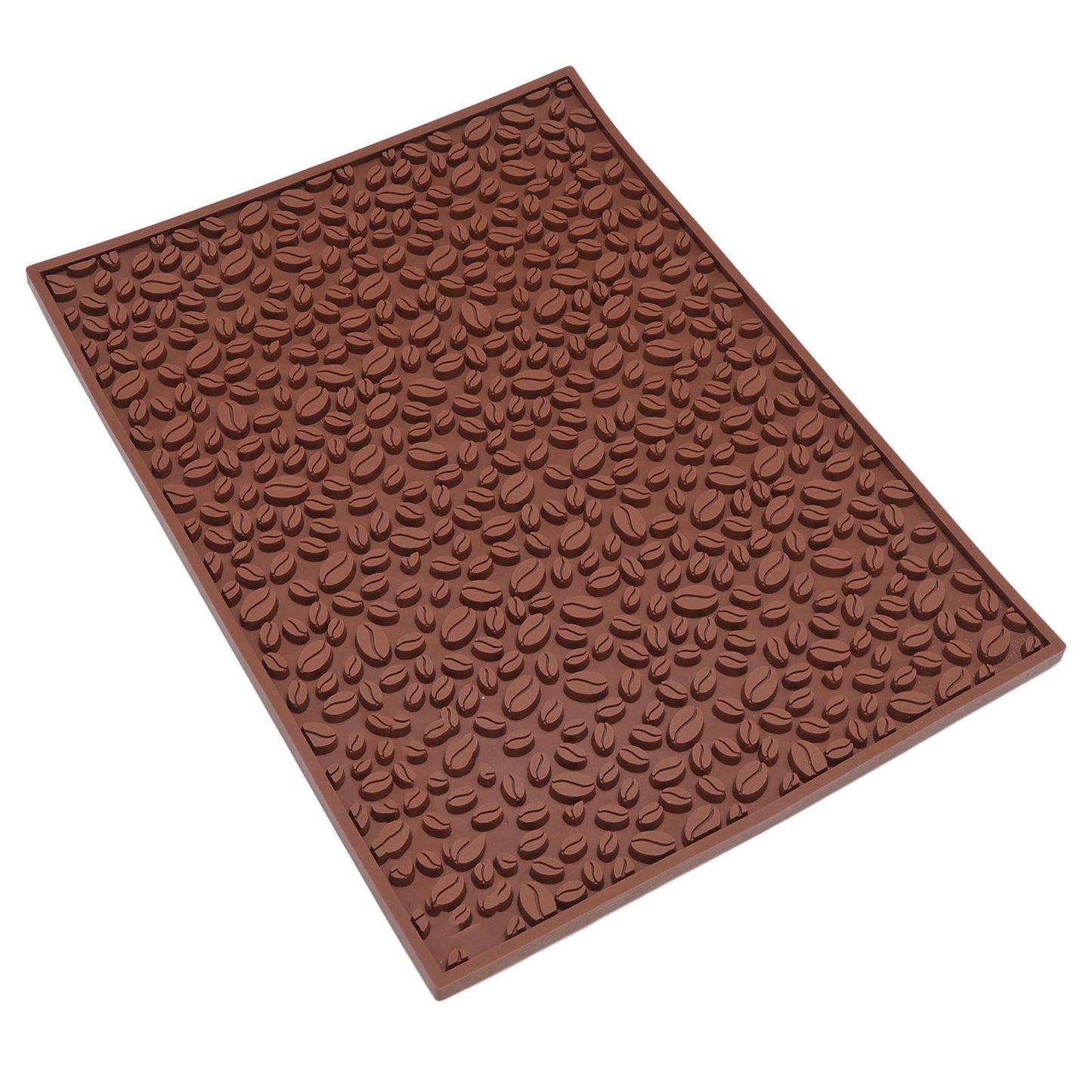 Non Slip Cup Mat Coffee Bean Design Desktop Bar Counter PVC Pad for Water Draining Filtering Brown V1294-YM3118220262911-0421