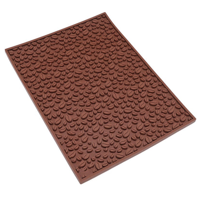 Non Slip Cup Mat Coffee Bean Design Desktop Bar Counter PVC Pad for Water Draining Filtering Brown V1294-YM3118220262911-0421