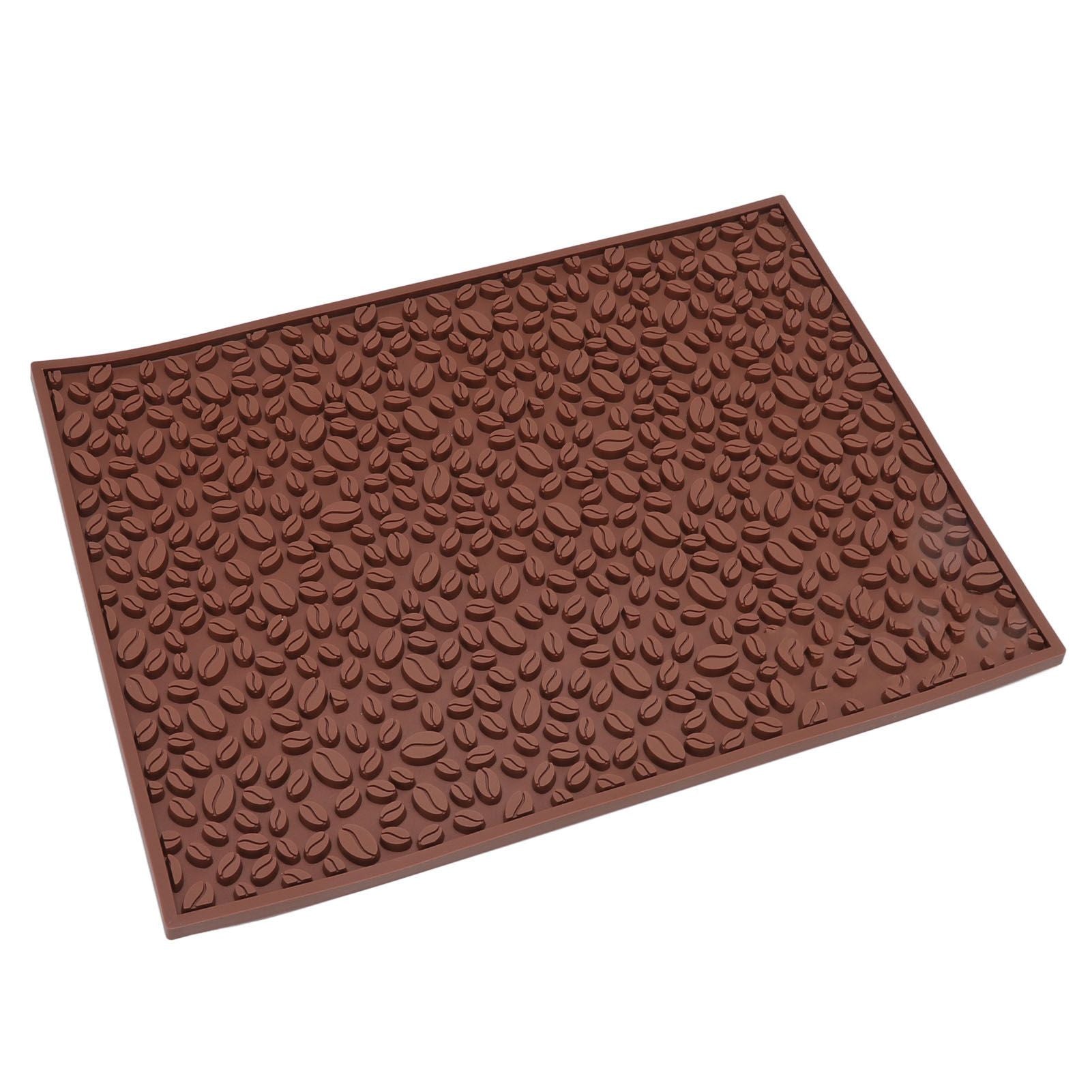 Non Slip Cup Mat Coffee Bean Design Desktop Bar Counter PVC Pad for Water Draining Filtering Brown V1294-YM3118220262911-0421