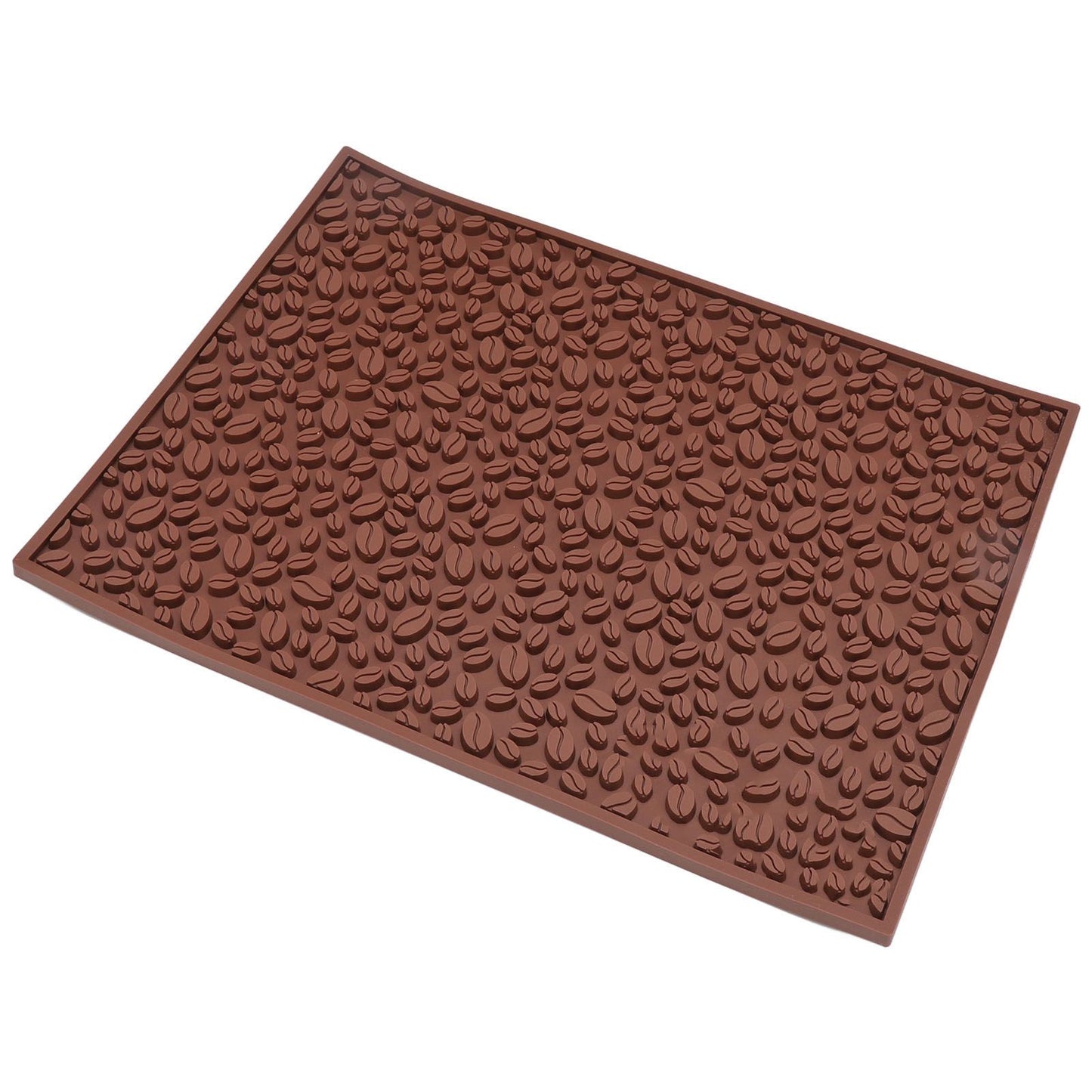 Non Slip Cup Mat Coffee Bean Design Desktop Bar Counter PVC Pad for Water Draining Filtering Brown V1294-YM3118220262911-0421