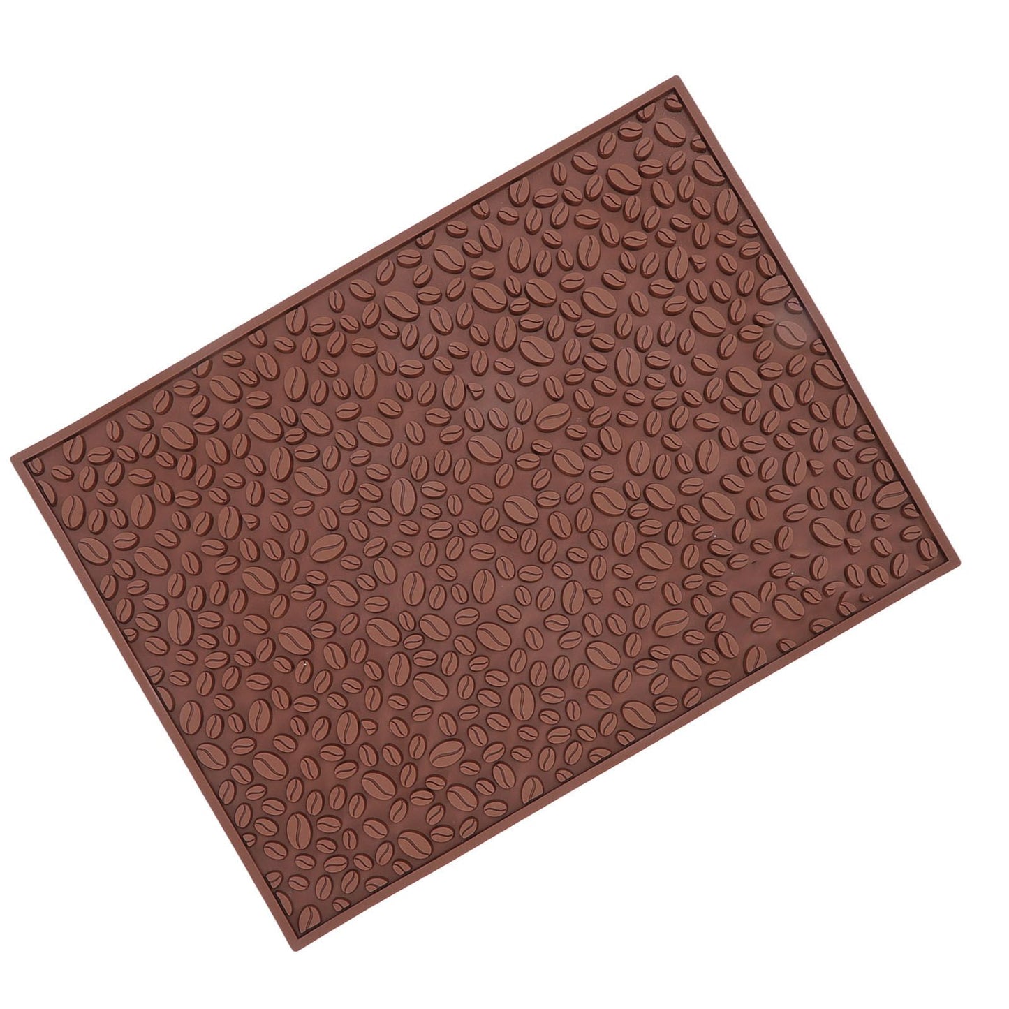 Non Slip Cup Mat Coffee Bean Design Desktop Bar Counter PVC Pad for Water Draining Filtering Brown V1294-YM3118220262911-0421