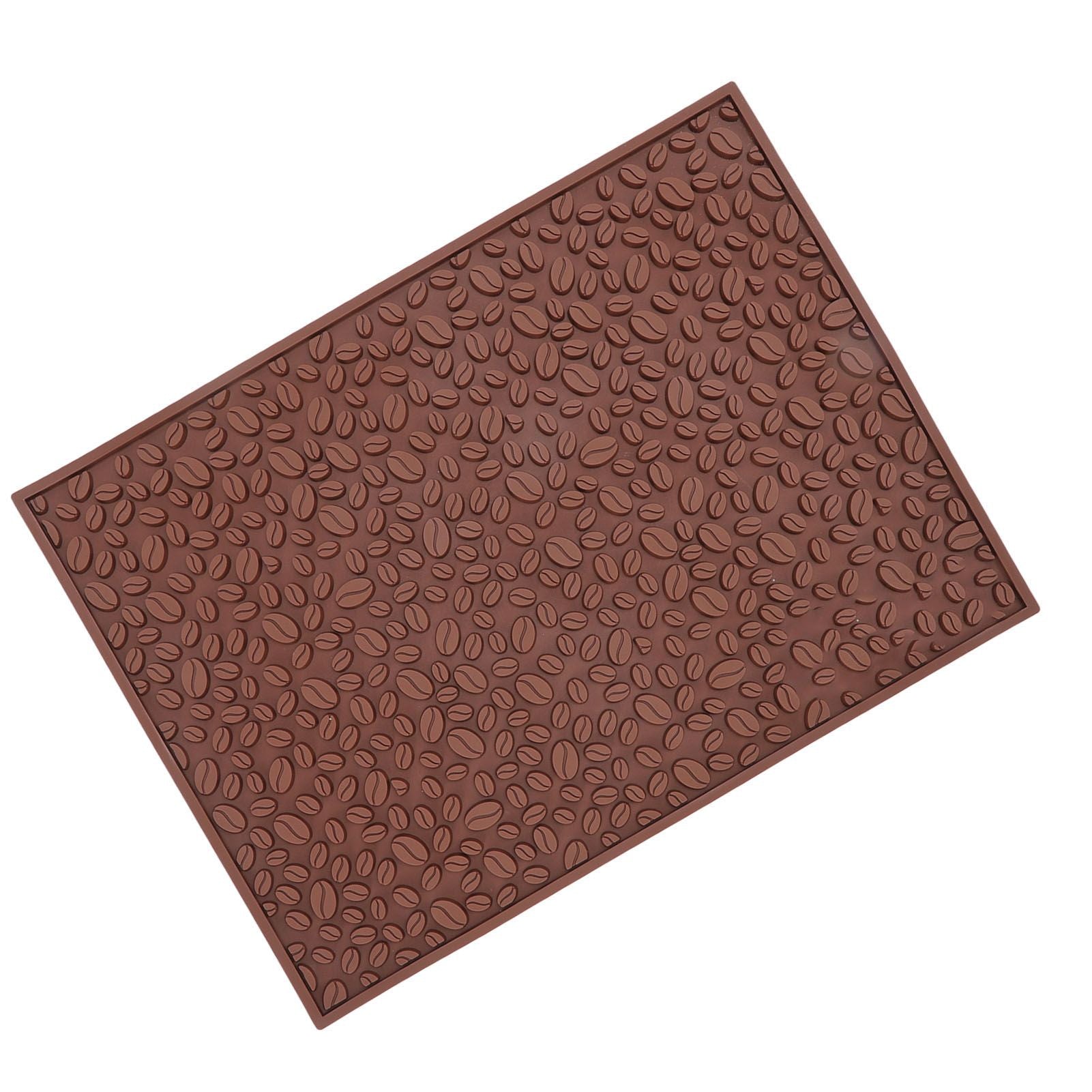 Non Slip Cup Mat Coffee Bean Design Desktop Bar Counter PVC Pad for Water Draining Filtering Brown V1294-YM3118220262911-0421