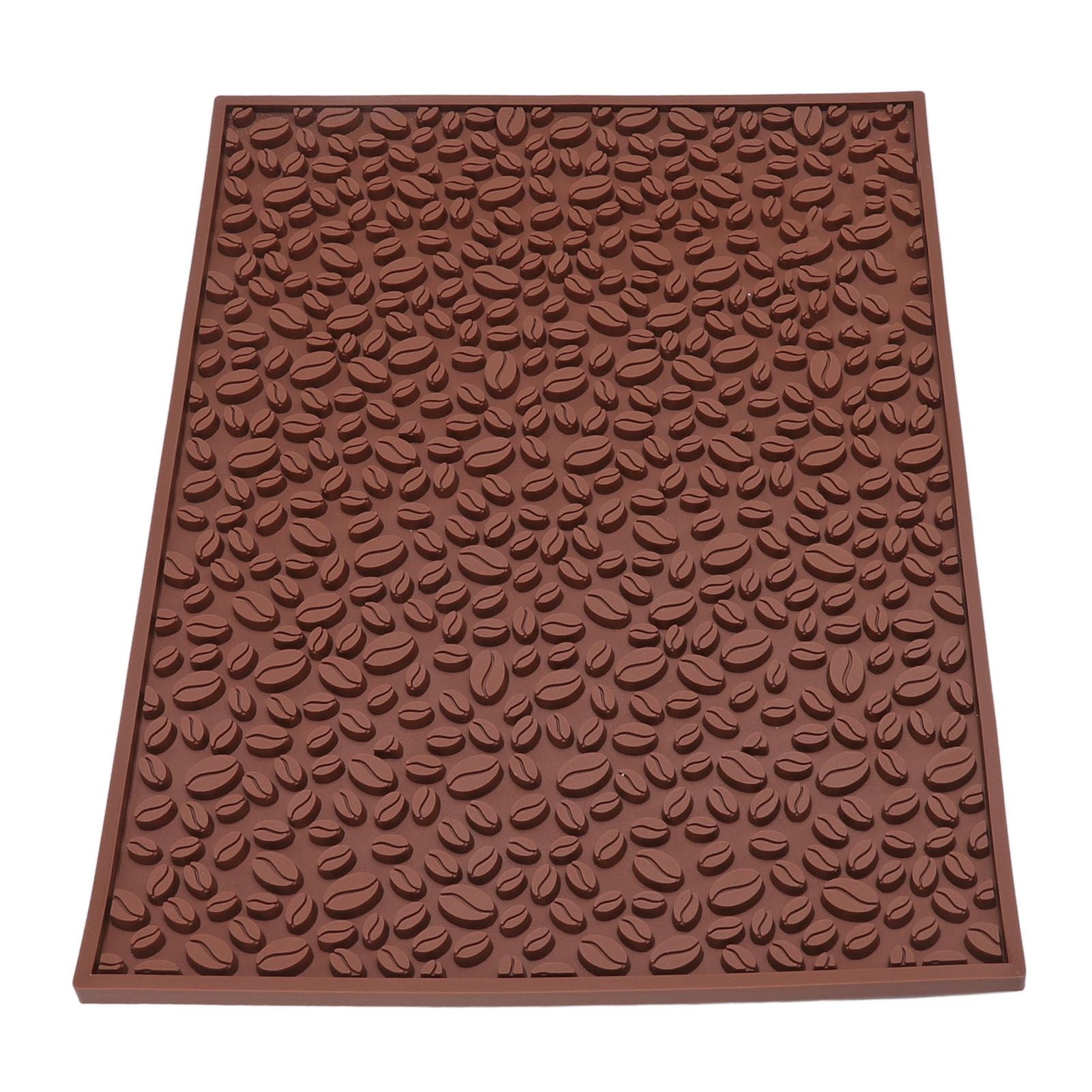 Non Slip Cup Mat Coffee Bean Design Desktop Bar Counter PVC Pad for Water Draining Filtering Brown V1294-YM3118220262911-0421