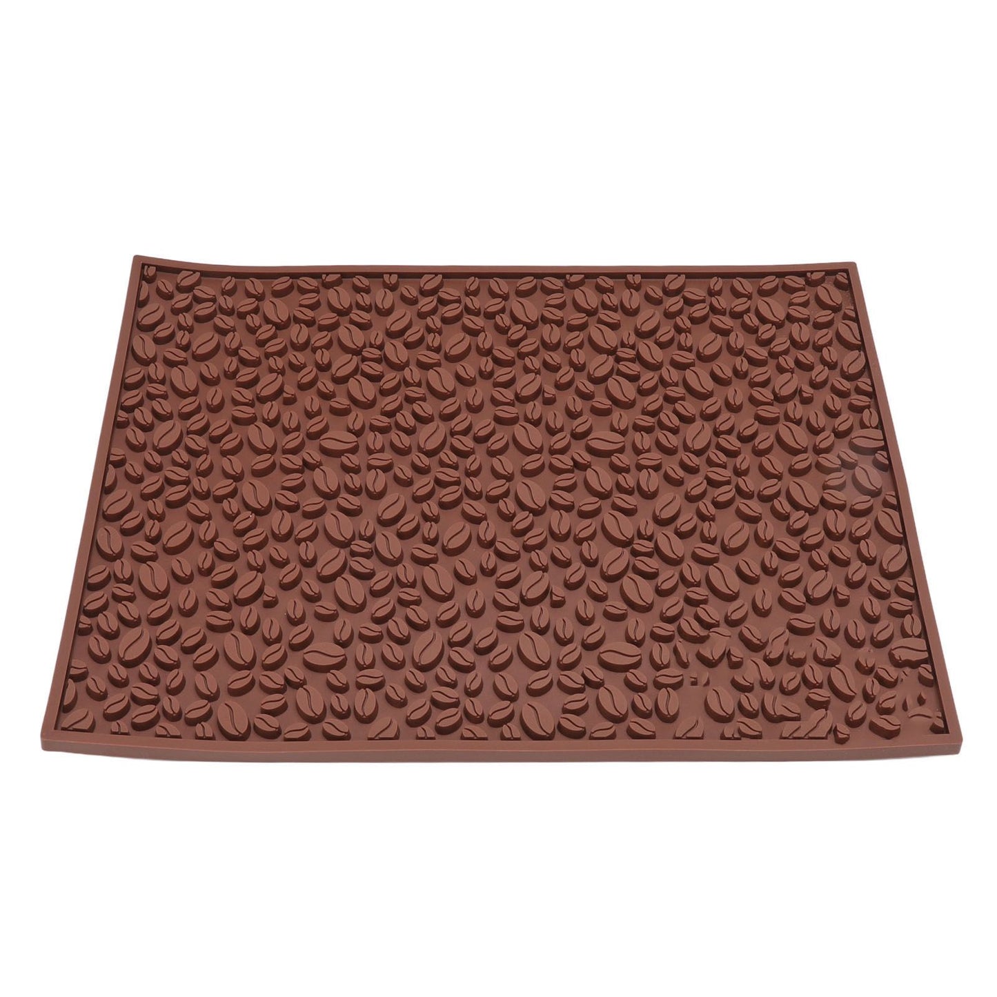 Non Slip Cup Mat Coffee Bean Design Desktop Bar Counter PVC Pad for Water Draining Filtering Brown V1294-YM3118220262911-0421