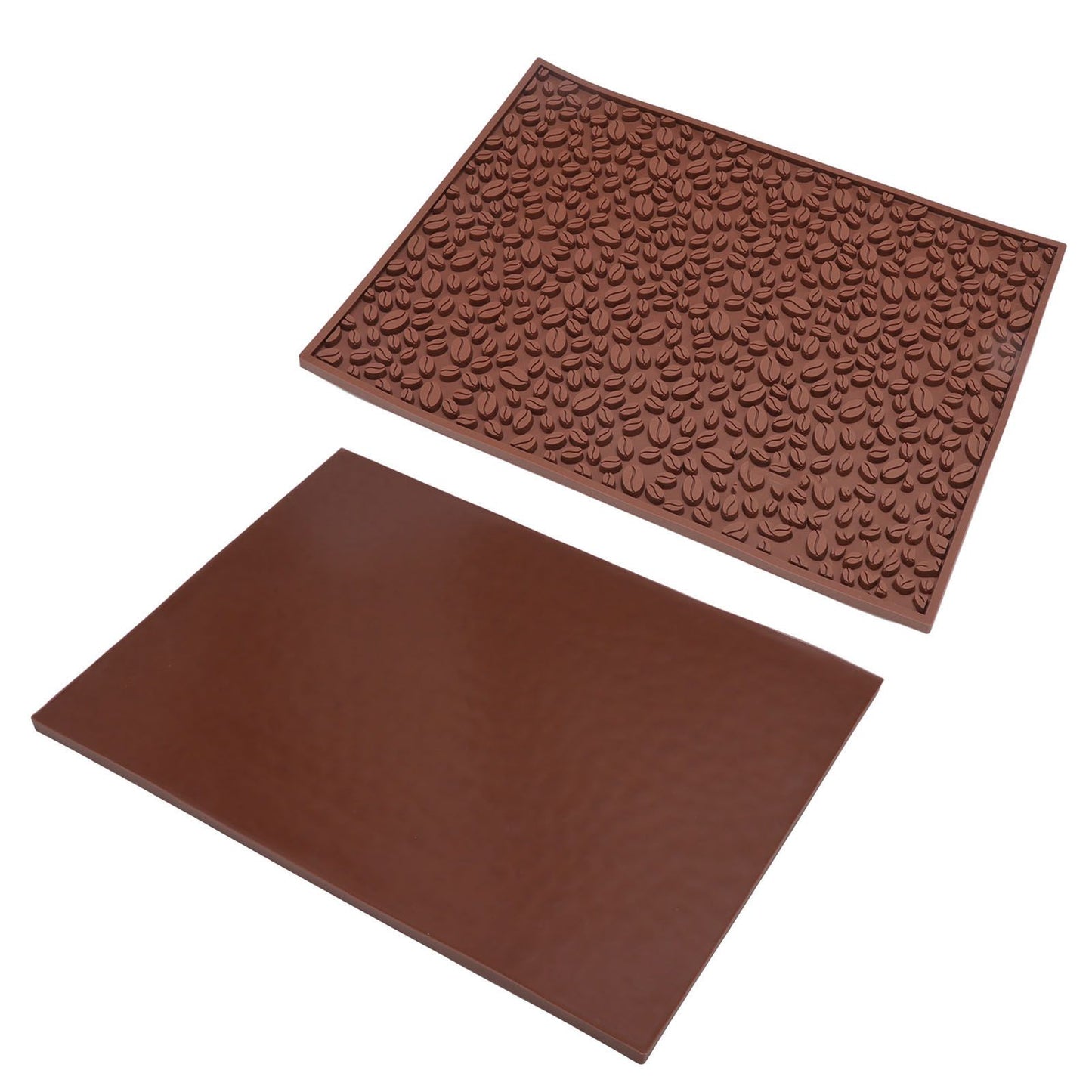 Non Slip Cup Mat Coffee Bean Design Desktop Bar Counter PVC Pad for Water Draining Filtering Brown V1294-YM3118220262911-0421