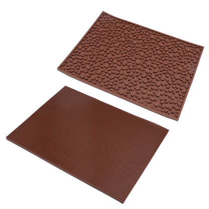 Non Slip Cup Mat Coffee Bean Design Desktop Bar Counter PVC Pad for Water Draining Filtering Brown V1294-YM3118220262911-0421