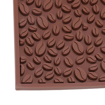Non Slip Cup Mat Coffee Bean Design Desktop Bar Counter PVC Pad for Water Draining Filtering Brown V1294-YM3118220262911-0421