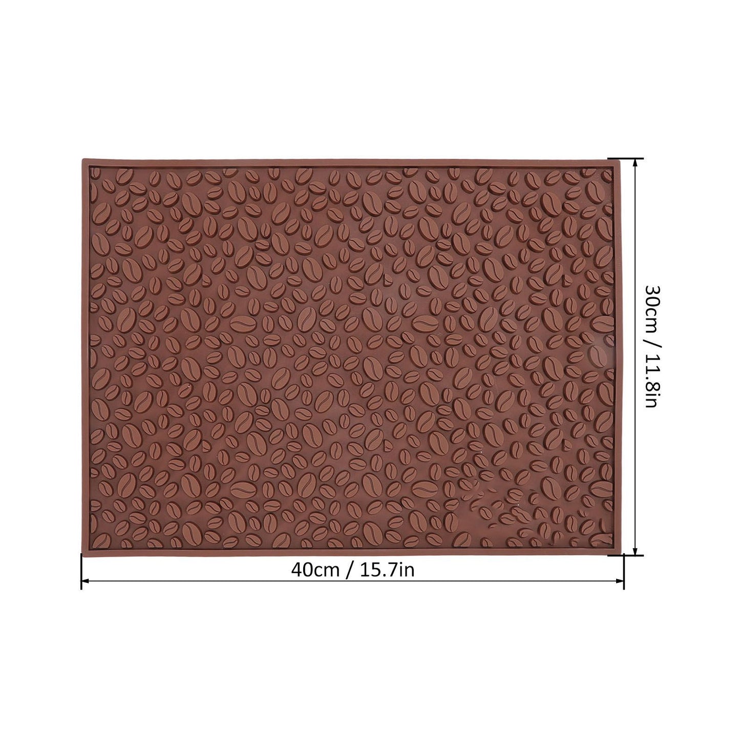 Non Slip Cup Mat Coffee Bean Design Desktop Bar Counter PVC Pad for Water Draining Filtering Brown V1294-YM3118220262911-0421