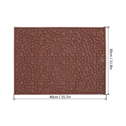Non Slip Cup Mat Coffee Bean Design Desktop Bar Counter PVC Pad for Water Draining Filtering Brown V1294-YM3118220262911-0421
