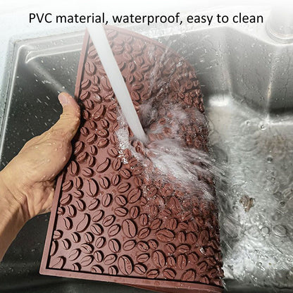 Non Slip Cup Mat Coffee Bean Design Desktop Bar Counter PVC Pad for Water Draining Filtering Brown V1294-YM3118220262911-0421
