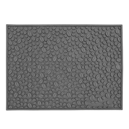 Non Slip Cup Mat Coffee Bean Design Desktop Bar Counter PVC Pad for Water Draining Filtering Grey V1294-YM3118220262914-0421