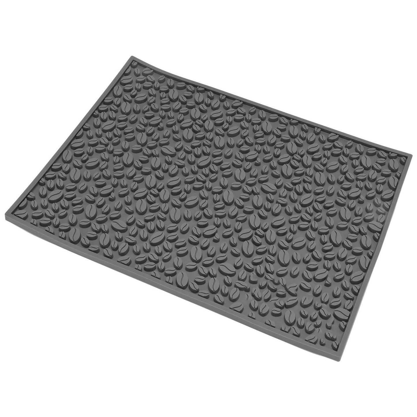 Non Slip Cup Mat Coffee Bean Design Desktop Bar Counter PVC Pad for Water Draining Filtering Grey V1294-YM3118220262914-0421