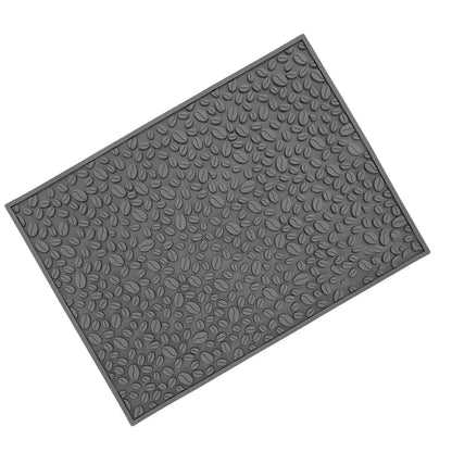 Non Slip Cup Mat Coffee Bean Design Desktop Bar Counter PVC Pad for Water Draining Filtering Grey V1294-YM3118220262914-0421