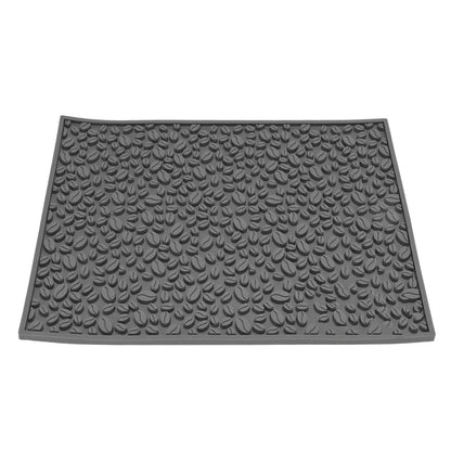 Non Slip Cup Mat Coffee Bean Design Desktop Bar Counter PVC Pad for Water Draining Filtering Grey V1294-YM3118220262914-0421