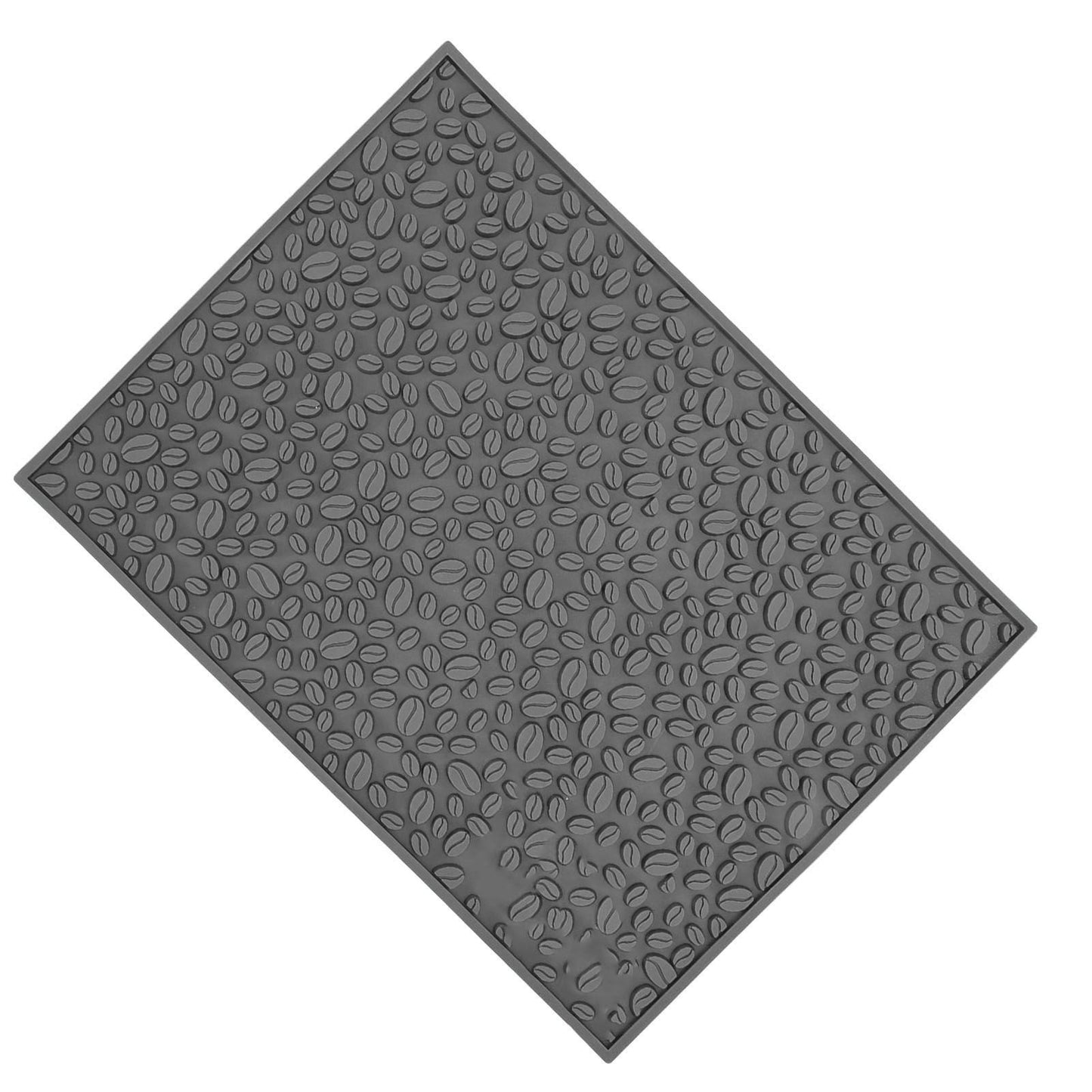 Non Slip Cup Mat Coffee Bean Design Desktop Bar Counter PVC Pad for Water Draining Filtering Grey V1294-YM3118220262914-0421