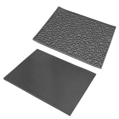Non Slip Cup Mat Coffee Bean Design Desktop Bar Counter PVC Pad for Water Draining Filtering Grey V1294-YM3118220262914-0421
