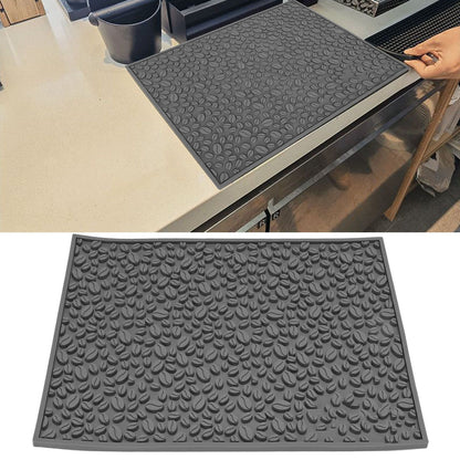 Non Slip Cup Mat Coffee Bean Design Desktop Bar Counter PVC Pad for Water Draining Filtering Grey V1294-YM3118220262914-0421