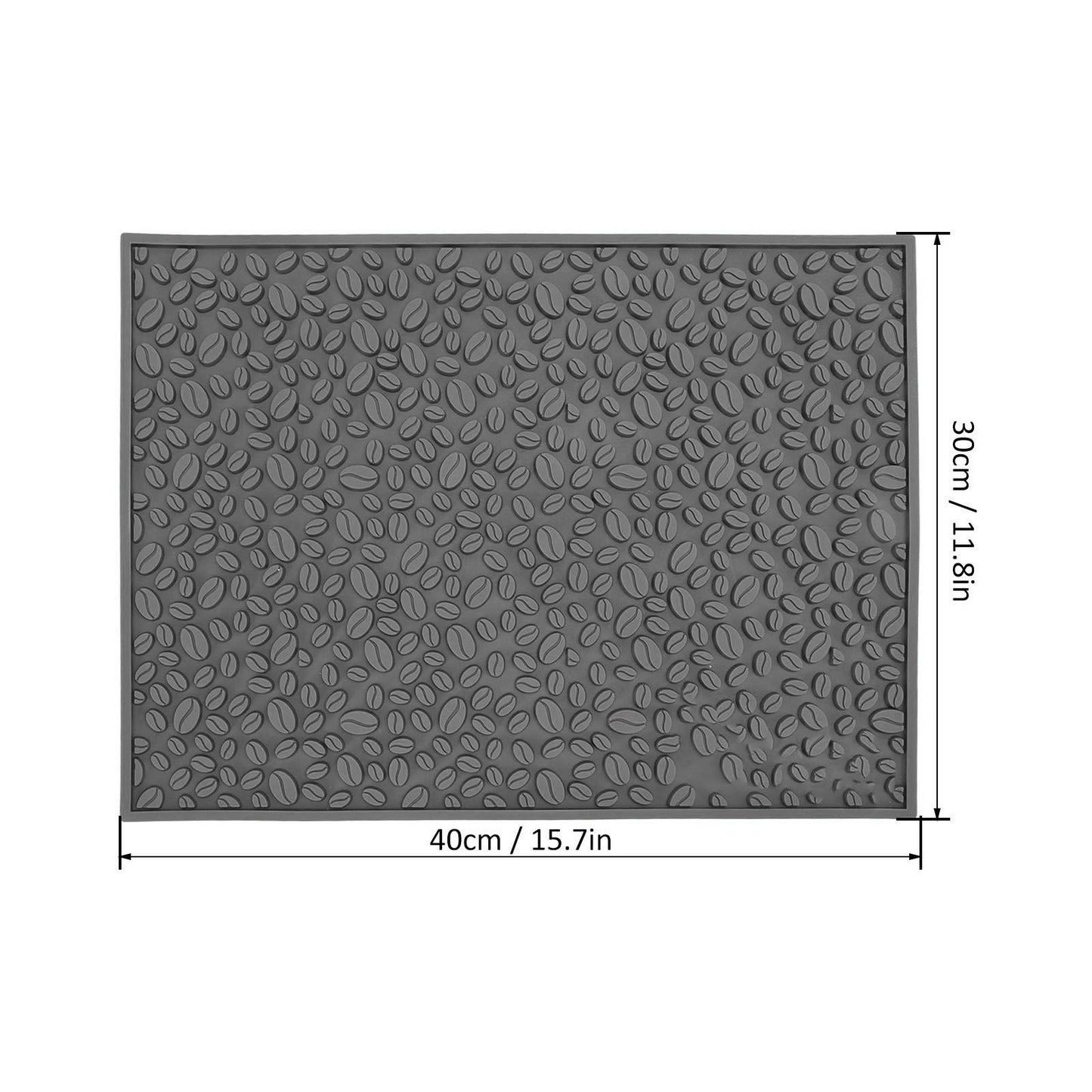 Non Slip Cup Mat Coffee Bean Design Desktop Bar Counter PVC Pad for Water Draining Filtering Grey V1294-YM3118220262914-0421