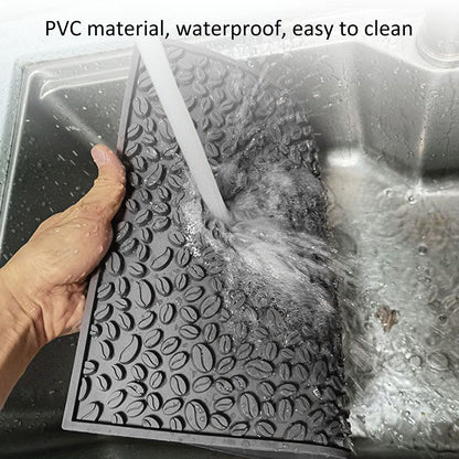 Non Slip Cup Mat Coffee Bean Design Desktop Bar Counter PVC Pad for Water Draining Filtering Grey V1294-YM3118220262914-0421