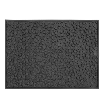 Non Slip Cup Mat Coffee Bean Design Desktop Bar Counter PVC Pad for Water Draining Filtering Black V1294-YM3118220262915-0421