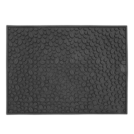 Non Slip Cup Mat Coffee Bean Design Desktop Bar Counter PVC Pad for Water Draining Filtering Black V1294-YM3118220262915-0421