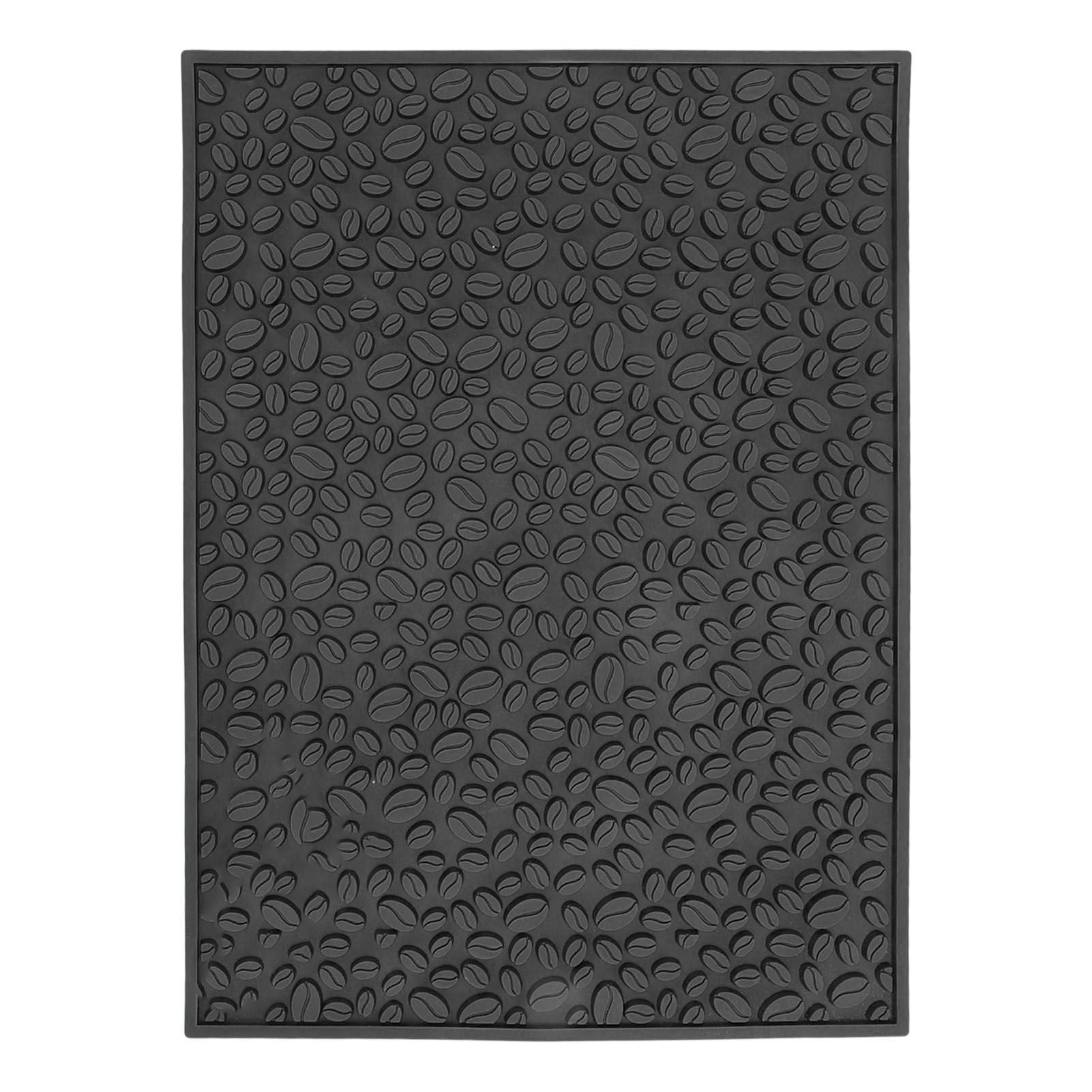 Non Slip Cup Mat Coffee Bean Design Desktop Bar Counter PVC Pad for Water Draining Filtering Black V1294-YM3118220262915-0421