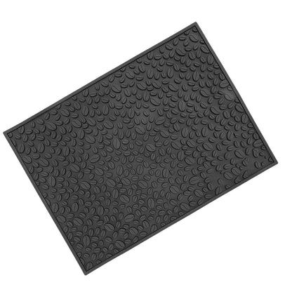 Non Slip Cup Mat Coffee Bean Design Desktop Bar Counter PVC Pad for Water Draining Filtering Black V1294-YM3118220262915-0421
