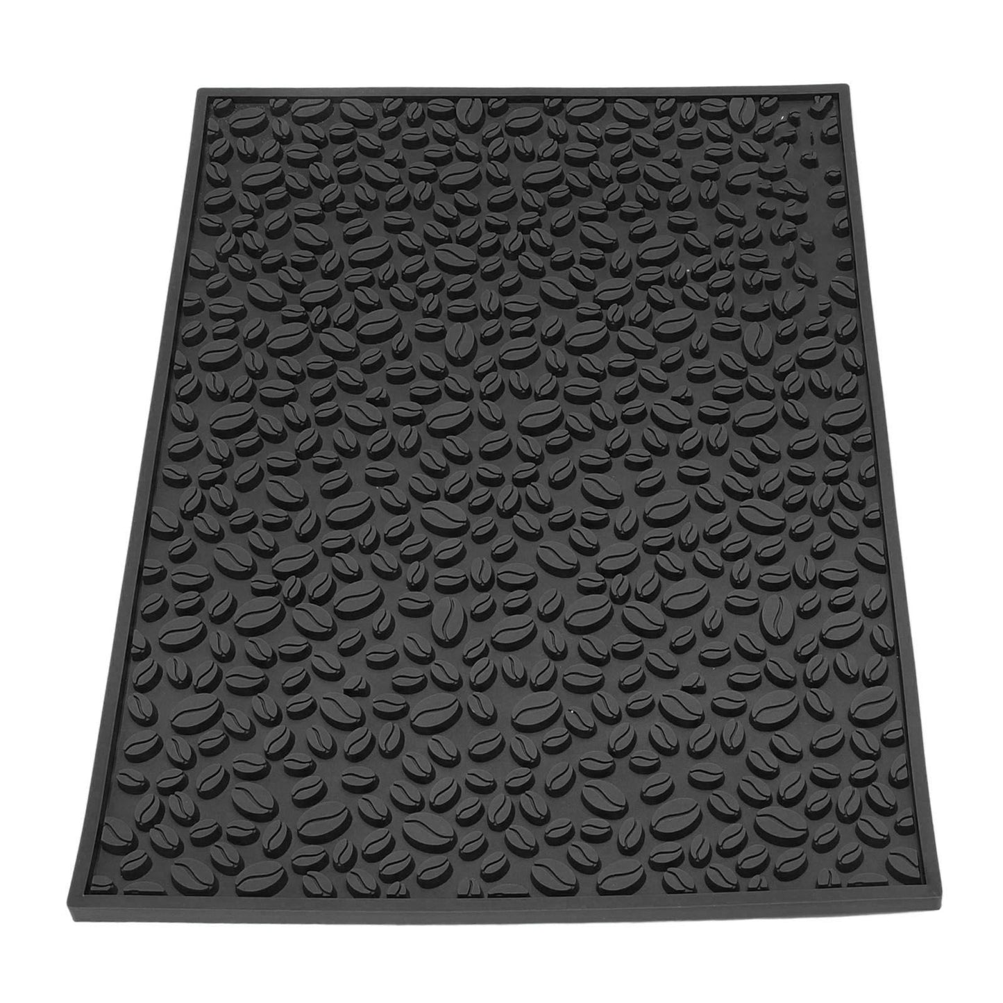 Non Slip Cup Mat Coffee Bean Design Desktop Bar Counter PVC Pad for Water Draining Filtering Black V1294-YM3118220262915-0421