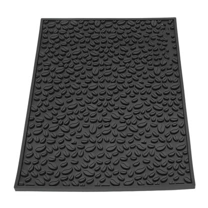 Non Slip Cup Mat Coffee Bean Design Desktop Bar Counter PVC Pad for Water Draining Filtering Black V1294-YM3118220262915-0421