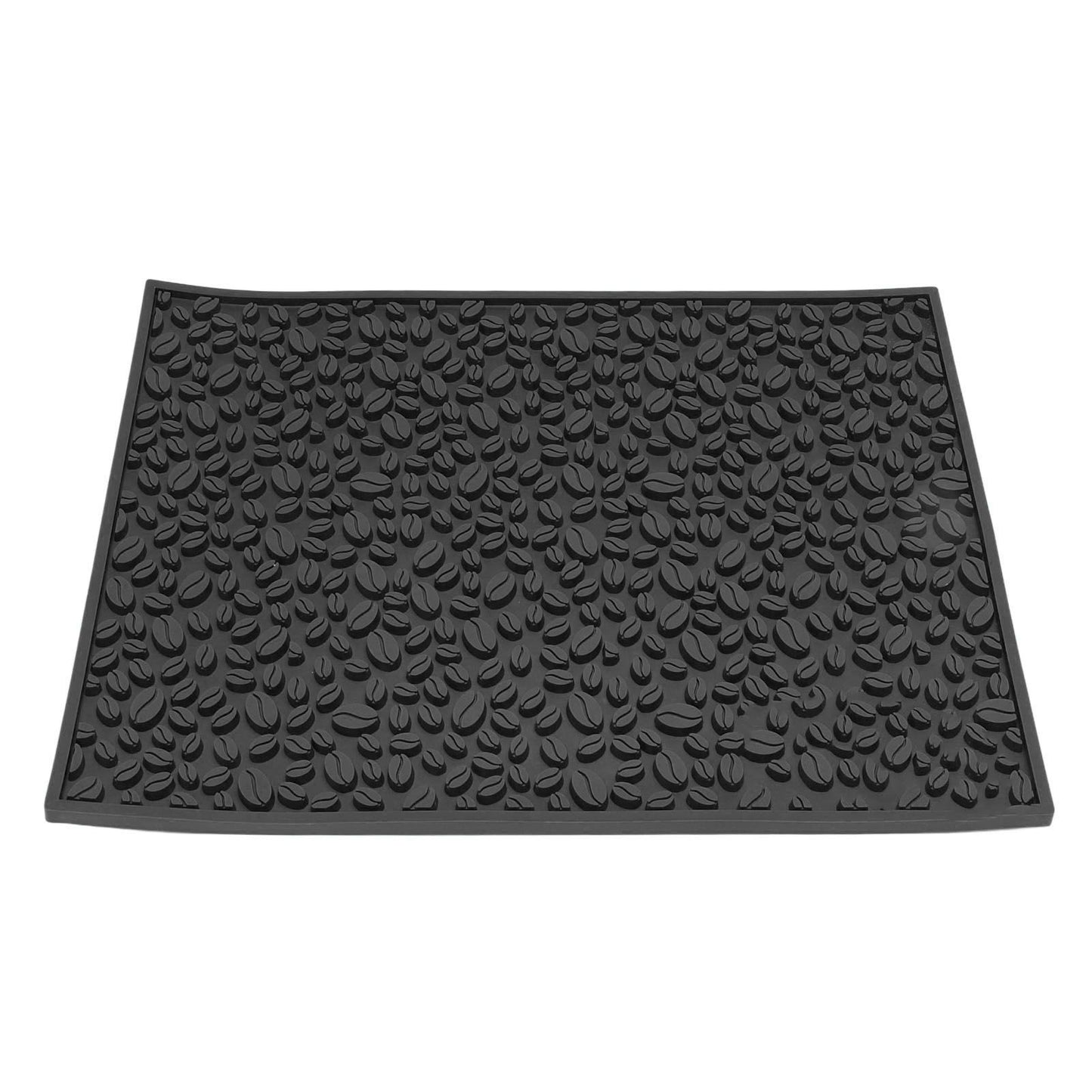 Non Slip Cup Mat Coffee Bean Design Desktop Bar Counter PVC Pad for Water Draining Filtering Black V1294-YM3118220262915-0421