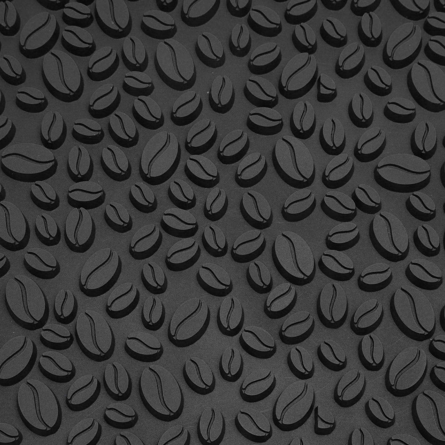 Non Slip Cup Mat Coffee Bean Design Desktop Bar Counter PVC Pad for Water Draining Filtering Black V1294-YM3118220262915-0421