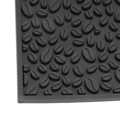 Non Slip Cup Mat Coffee Bean Design Desktop Bar Counter PVC Pad for Water Draining Filtering Black V1294-YM3118220262915-0421