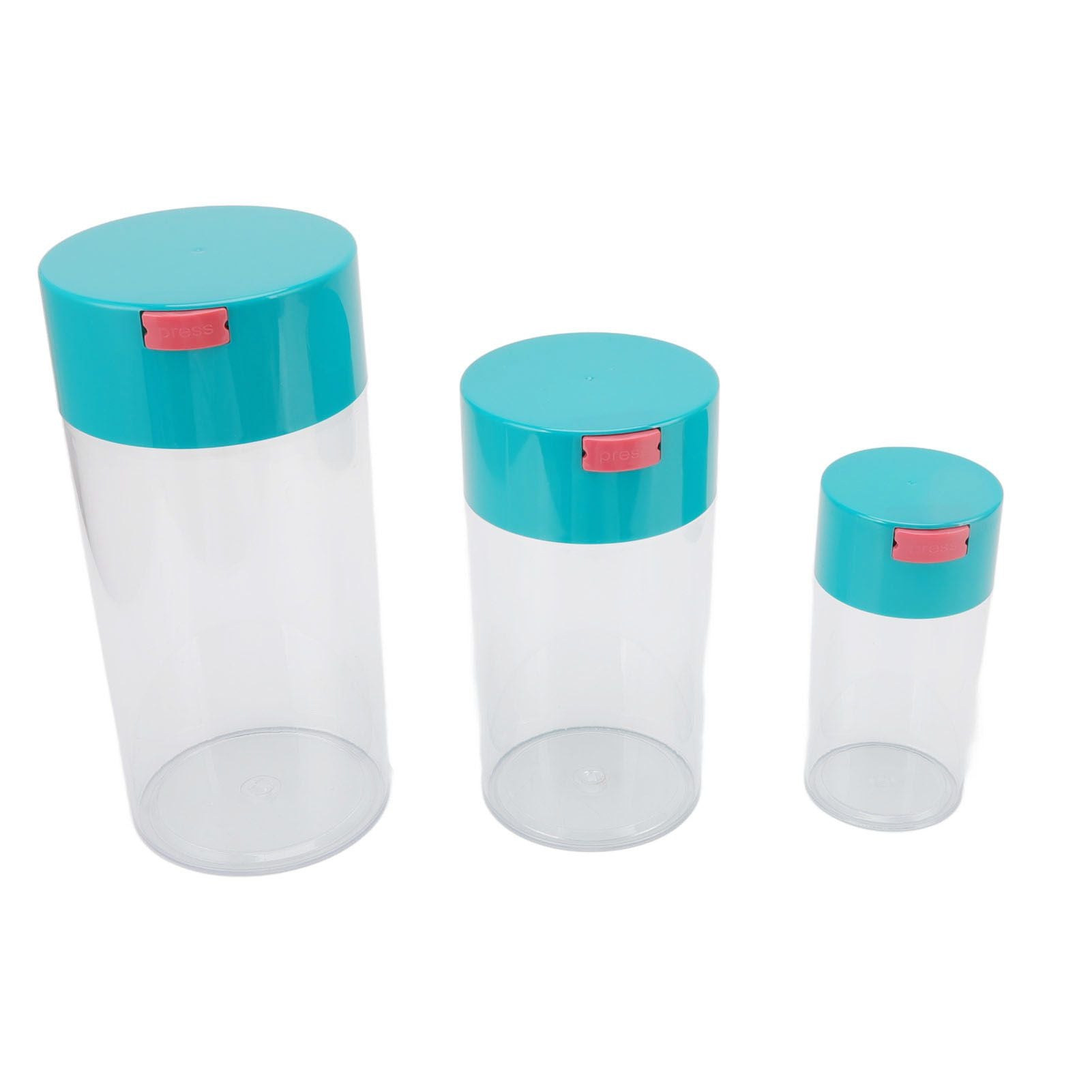 Airtight Jar Set Transparent 2100ml 1100ml 400ml Plastic Vacuum Storage Cans for Dried Fruit Coffee Bean Tea V1294-YM3118220263311-0421